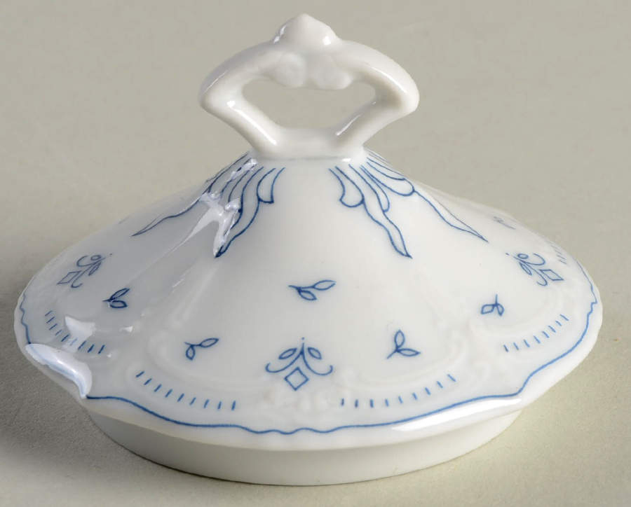 Fleur De Lis Blue Lid for Mini Sugar Bowl by Tirschenreuth-1