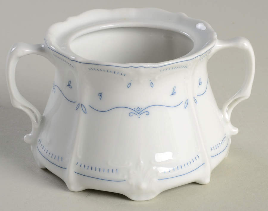 Fleur De Lis Blue Mini Sugar Bowl No Lid by Tirschenreuth-1