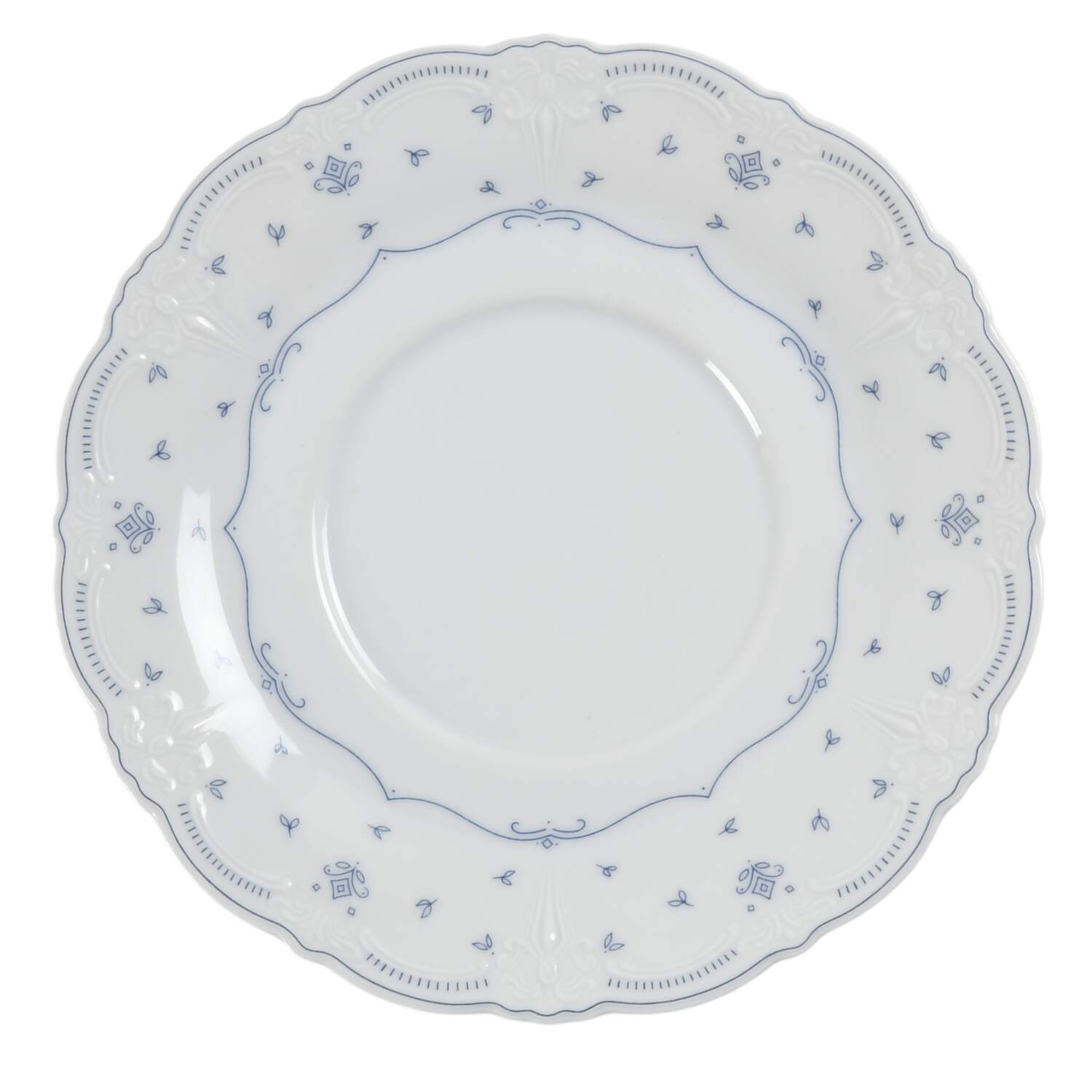 Fleur De Lis Blue Saucer for Cream Soup Bowl by Tirschenreuth-1