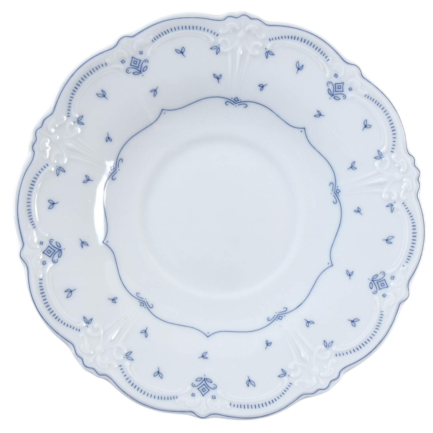 Fleur De Lis Blue Saucer for Flat Cup by Tirschenreuth-1