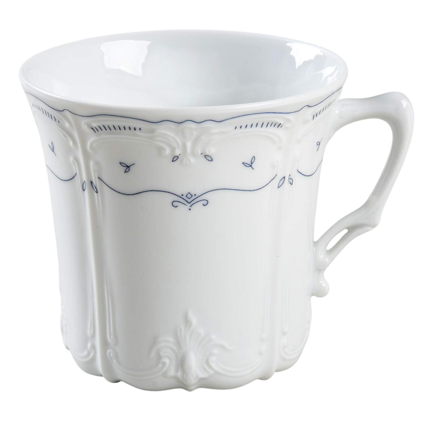Fleur De Lis Blue Flat Cup by Tirschenreuth-1
