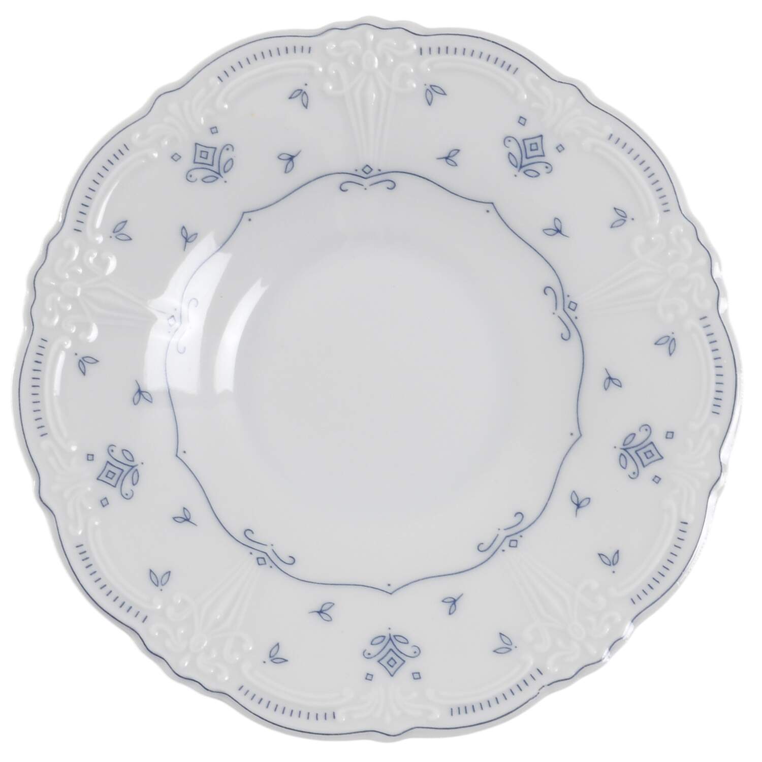 Fleur De Lis Blue Saucer for Demitasse Cup by Tirschenreuth-1