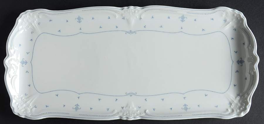Fleur De Lis Blue Large Sandwich Tray by Tirschenreuth-1