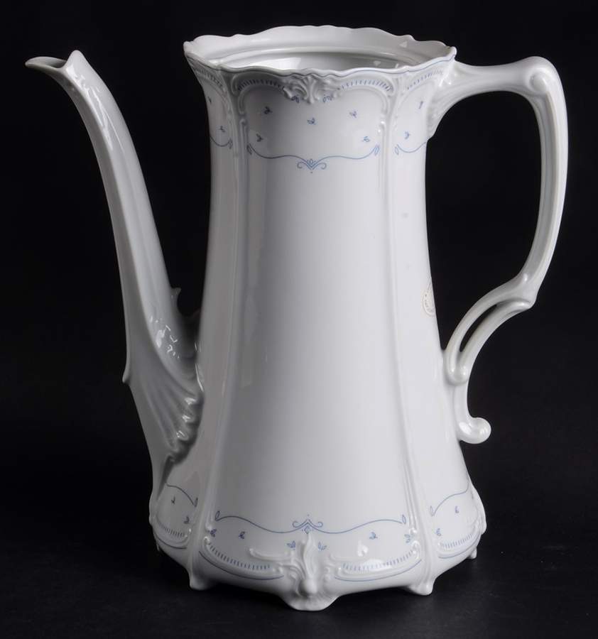 Fleur De Lis Blue Coffee Pot No Lid by Tirschenreuth-1