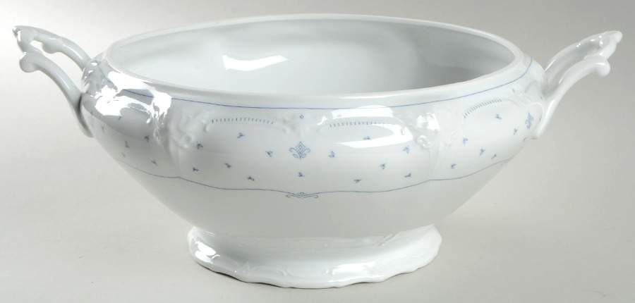 Fleur De Lis Blue Tureen No Lid by Tirschenreuth-1