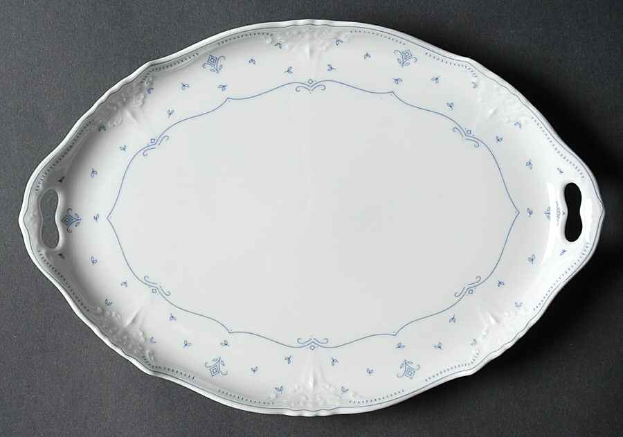 Fleur De Lis Blue Tray for Creamer & Sugar with Lid by Tirschenreuth-1