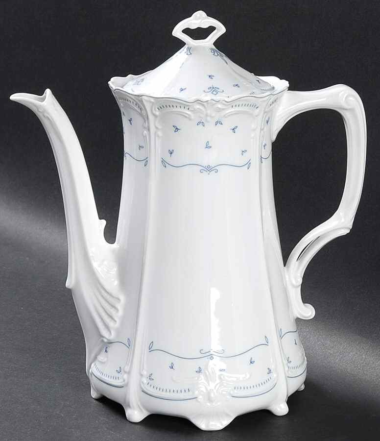 Fleur De Lis Blue Mini Coffee Pot & Lid by Tirschenreuth-1