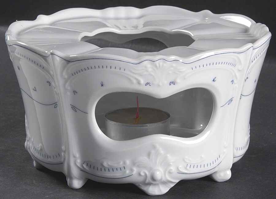 Fleur De Lis Blue China Warmer Stand by Tirschenreuth-1