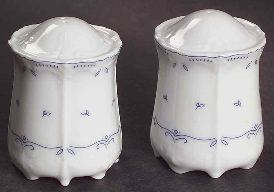 Fleur De Lis Blue Salt & Pepper Set by Tirschenreuth-1