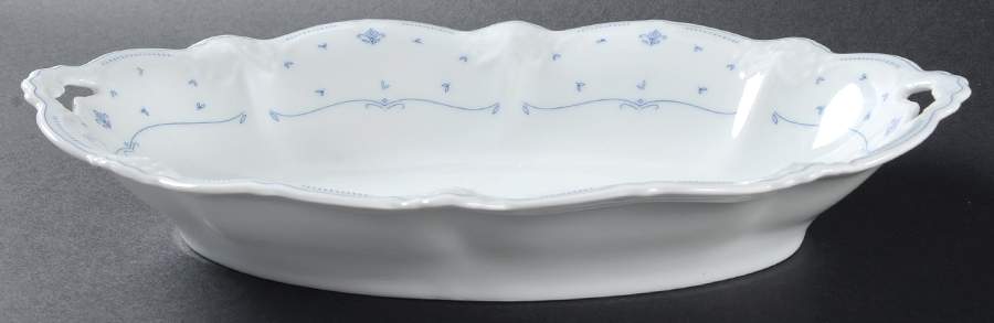 Fleur De Lis Blue 12" Oval Vegetable Bowl by Tirschenreuth-1