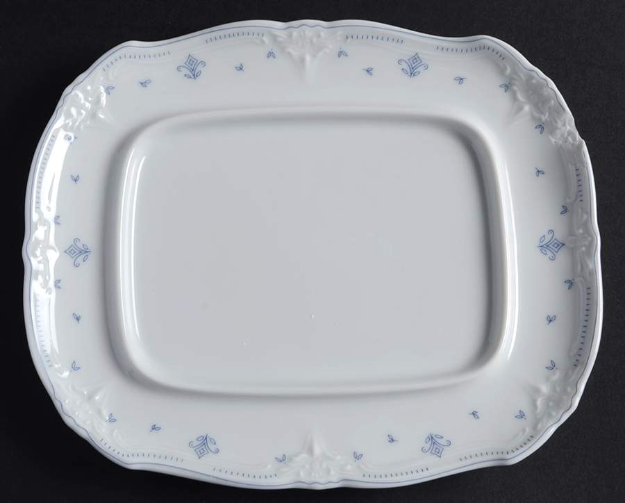 Fleur De Lis Blue Rectangular Butter No Lid by Tirschenreuth-1