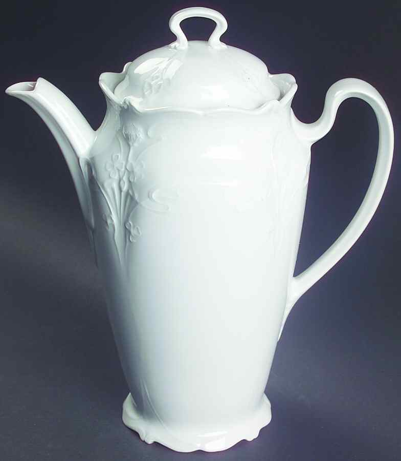 Fortuna White Coffee Pot & Lid by Tirschenreuth-1