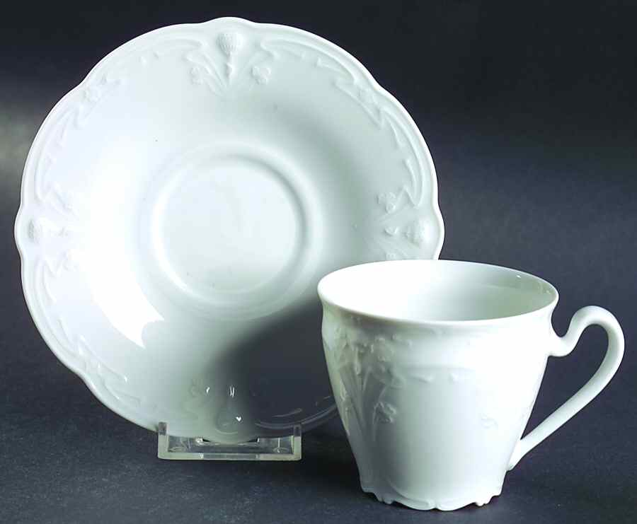 Fortuna White Flat Cup & Saucer Set by Tirschenreuth-1
