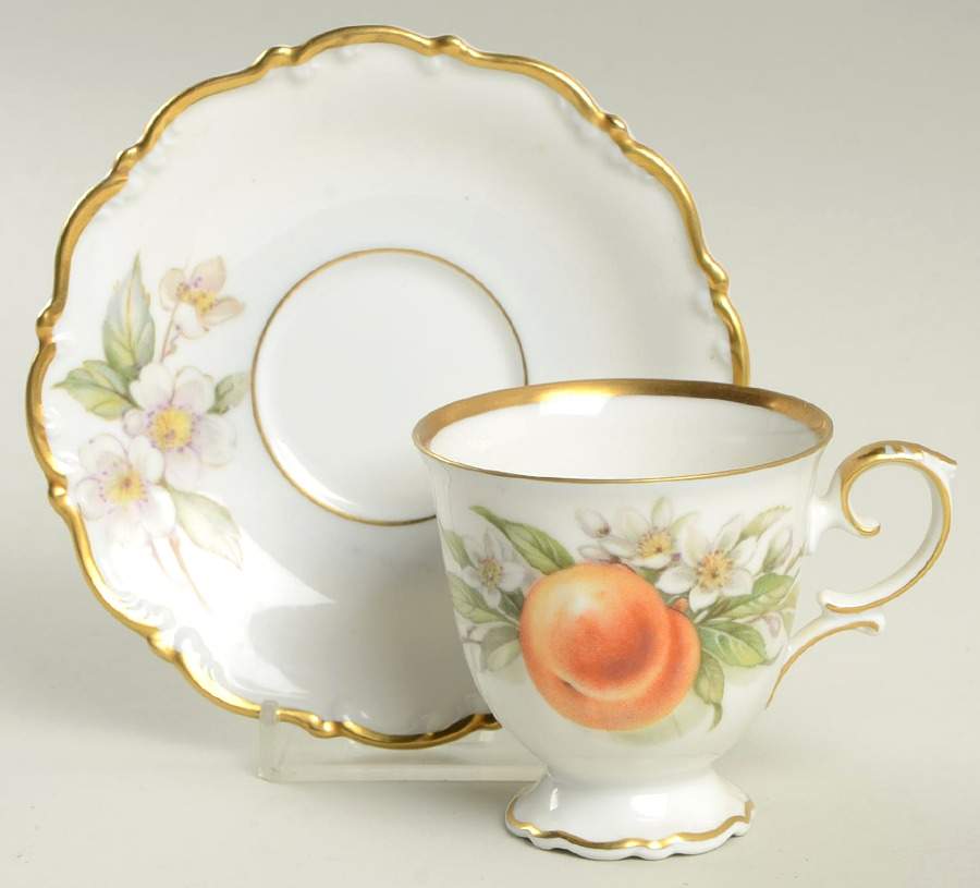 Fruit Footed Demitasse Cup & Saucer Set by Tirschenreuth-1
