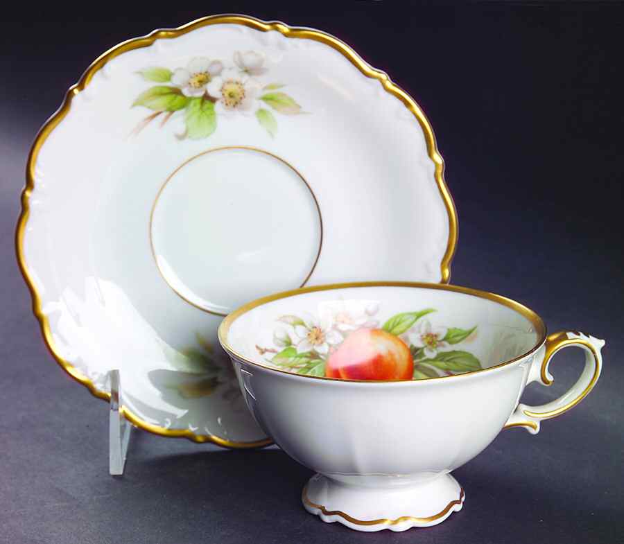 Fruit Footed Cup & Saucer Set by Tirschenreuth-1