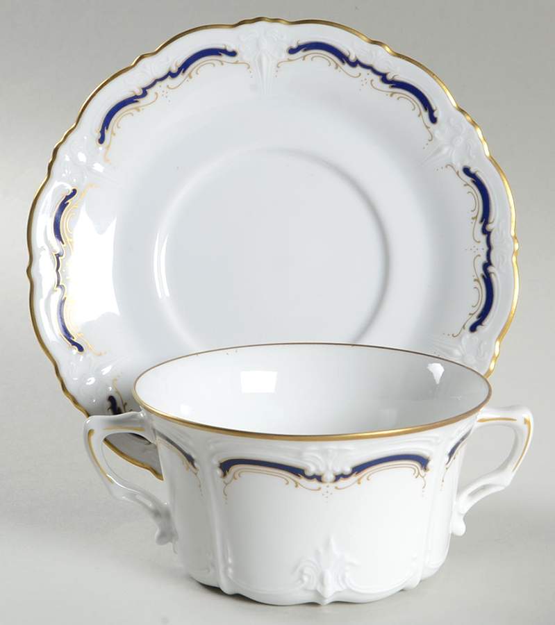 Gloriette Flat Cream Soup Bowl & Saucer Set by Tirschenreuth-1