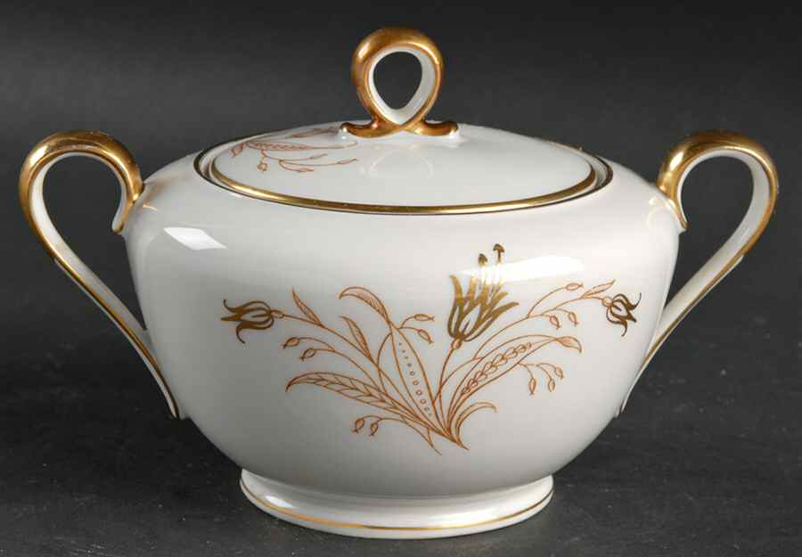Golden Bell Sugar Bowl & Lid by Tirschenreuth-1