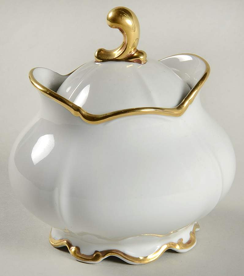Golden Band Sugar Bowl & Lid by Tirschenreuth-1
