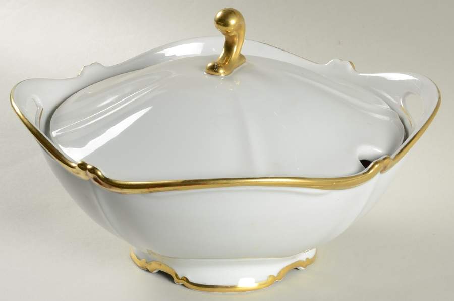 Golden Band Tureen &  Lid by Tirschenreuth-1