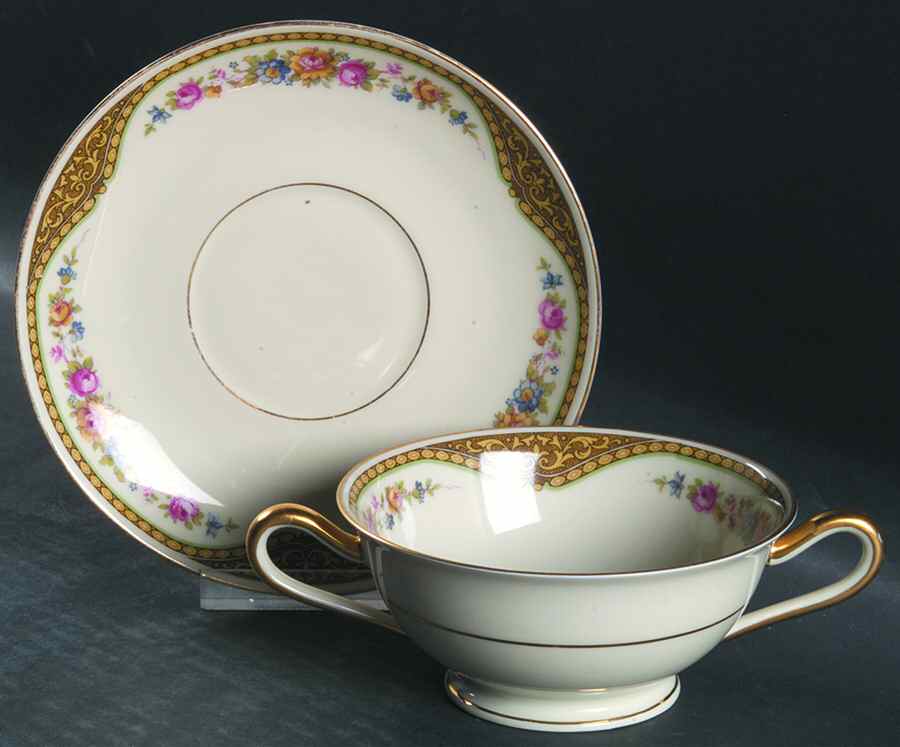 The Grimsby Footed Cream Soup Bowl & Saucer Set by Tirschenreuth-1
