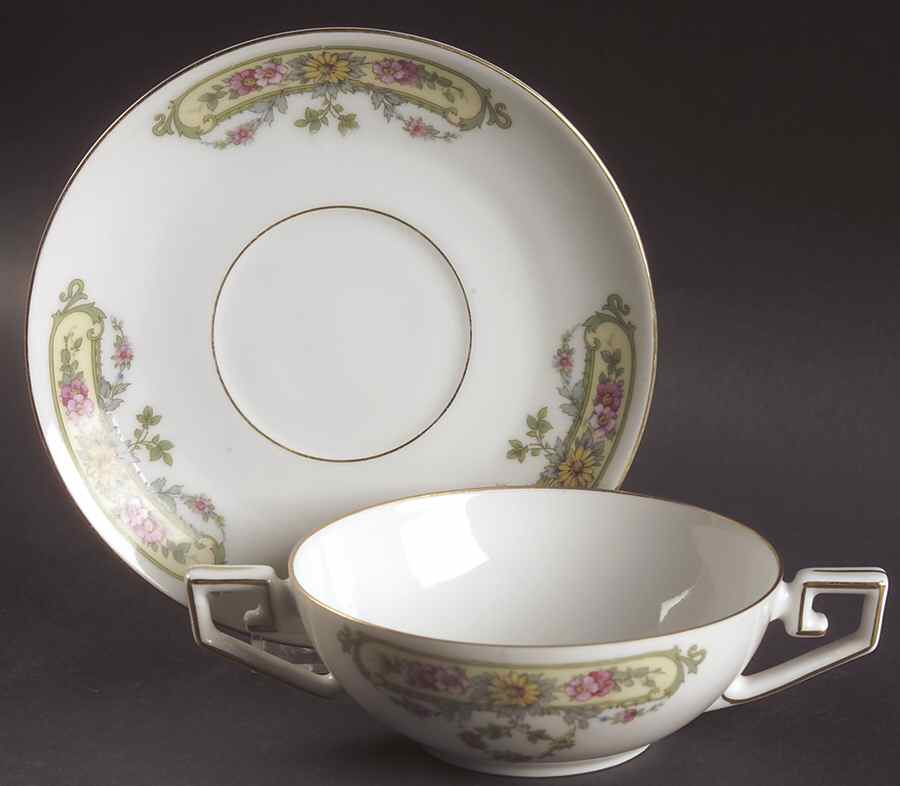 Monmouth Flat Cream Soup Bowl & Saucer Set by Tirschenreuth-1