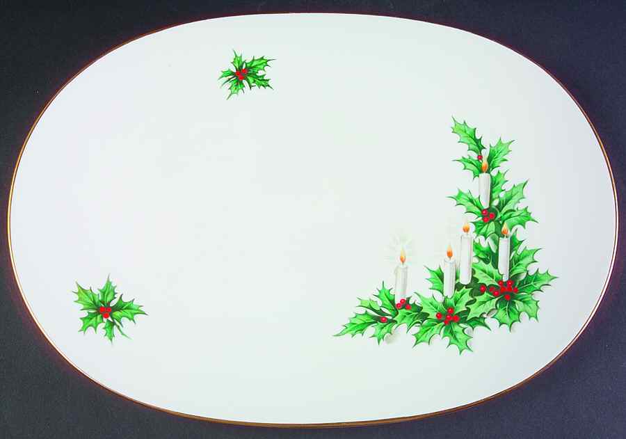 Noel 15" Oval Serving Platter by Tirschenreuth-1