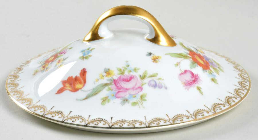 Old Meissen Lid for Round Vegetable by Tirschenreuth-1