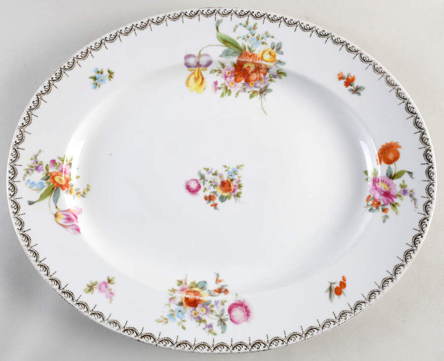 Old Meissen 16" Oval Serving Platter by Tirschenreuth-1