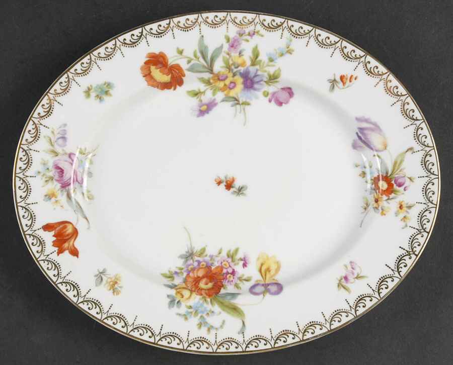 Old Meissen 10" Oval Serving Platter by Tirschenreuth-1