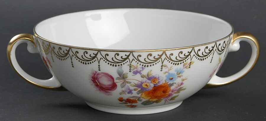 Old Meissen Flat Cream Soup Bowl by Tirschenreuth-1