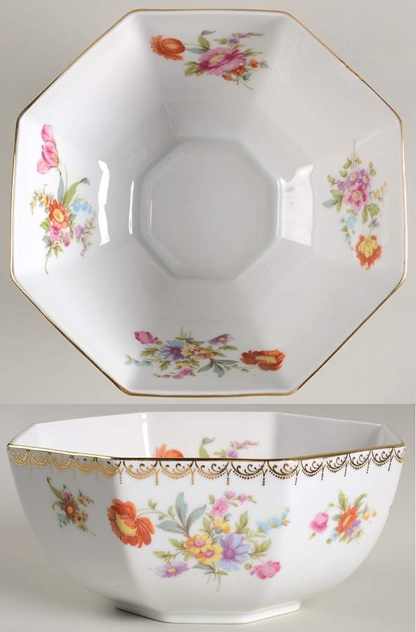 Old Meissen 8" Octagonal Vegetable Bowl by Tirschenreuth-1