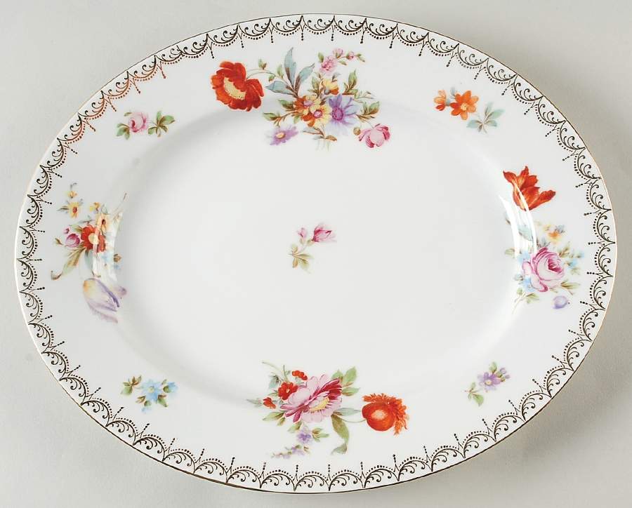 Old Meissen 11" Oval Serving Platter by Tirschenreuth-1