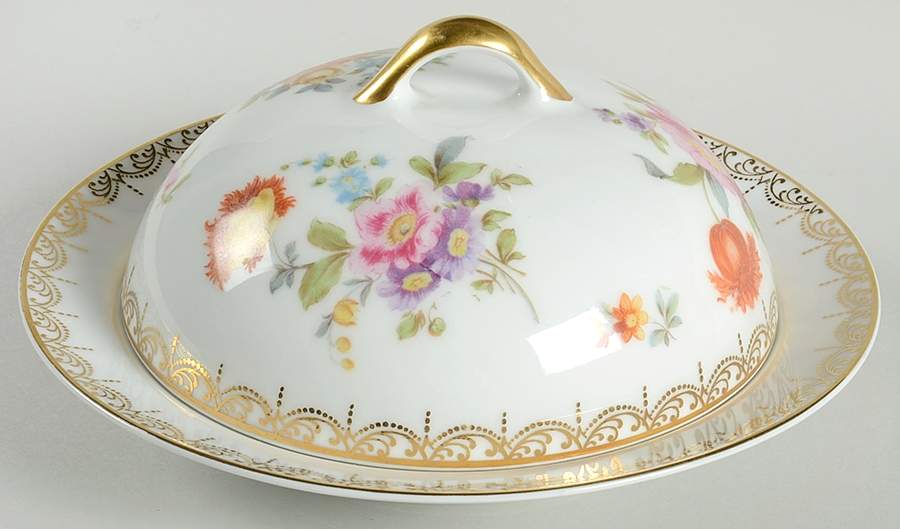 Old Meissen Round Covered Butter by Tirschenreuth-1