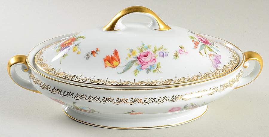 Old Meissen Oval Covered Vegetable by Tirschenreuth-1