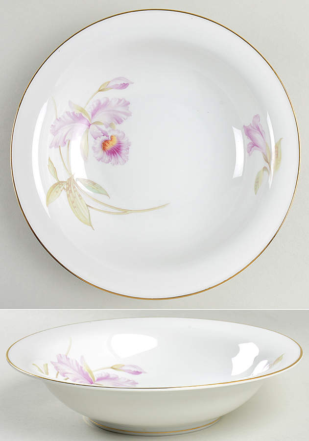 Orchid (White Background) 10" Round Vegetable Bowl by Tirschenreuth-1