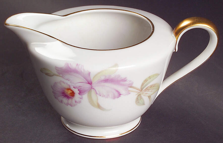 Orchid (White Background) Creamer by Tirschenreuth-1