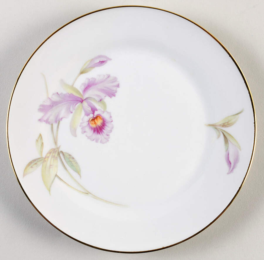 Orchid (White Background) Salad Plate by Tirschenreuth-1