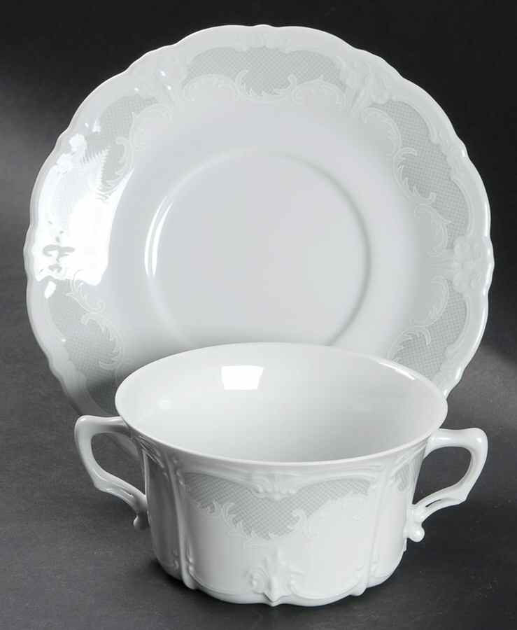 Orleans Flat Cream Soup Bowl & Saucer Set by Tirschenreuth-1