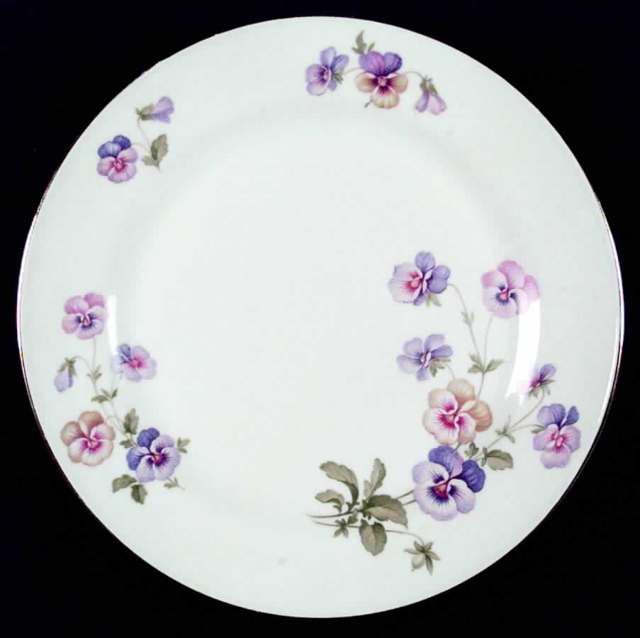 Pansy White Dinner Plate by Tirschenreuth-1