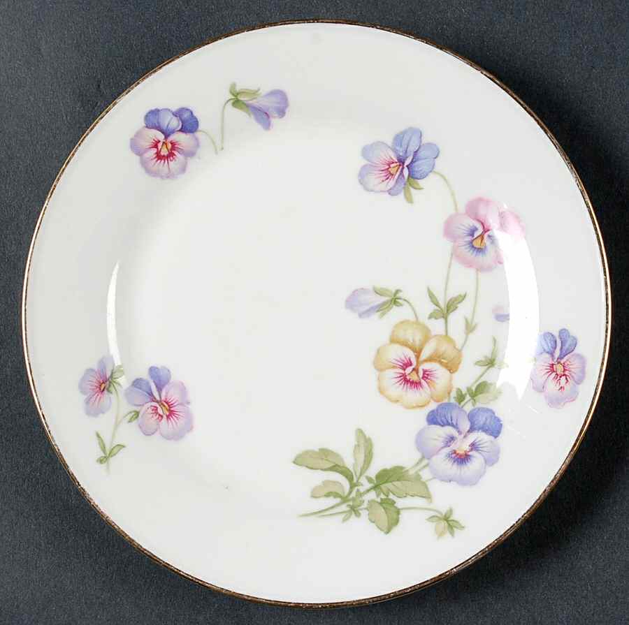 Pansy White Bread & Butter Plate by Tirschenreuth-1