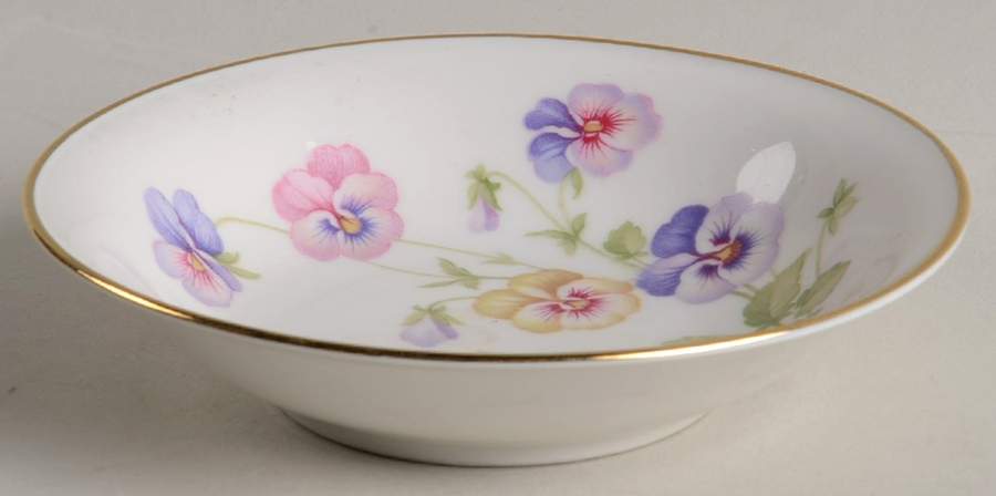 Pansy White Fruit/Dessert (Sauce) Bowl by Tirschenreuth-1