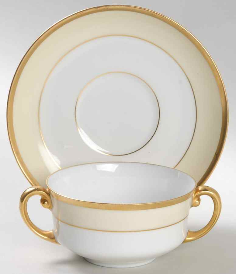 Plymouth Flat Bouillon Cup & Saucer by Tirschenreuth-1
