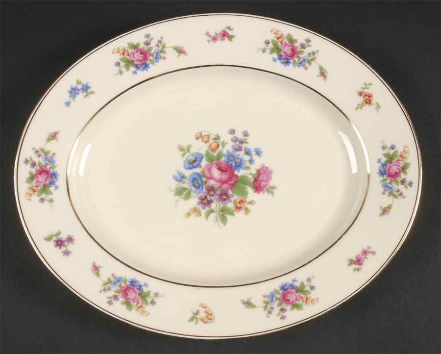 Queen's Rose Smooth #4416 11" Oval Serving Platter by Tirschenreuth-1