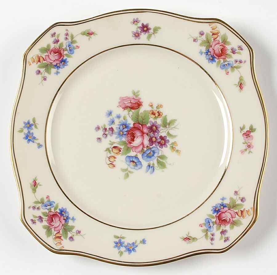 Queen's Rose Smooth #4416 Square Salad Plate by Tirschenreuth-1