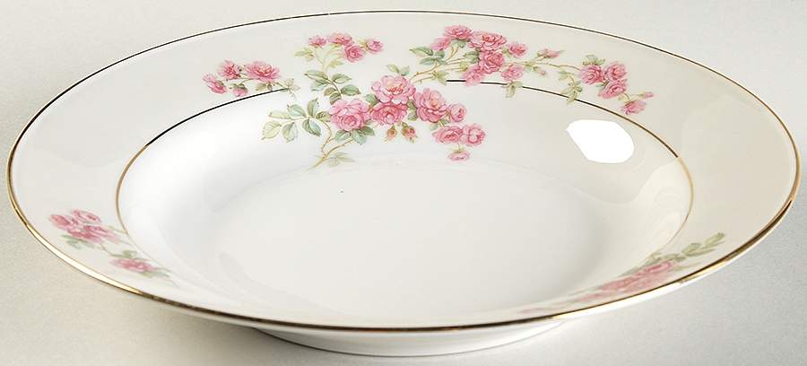 Rambler Rose Rim Soup Bowl by Tirschenreuth-1