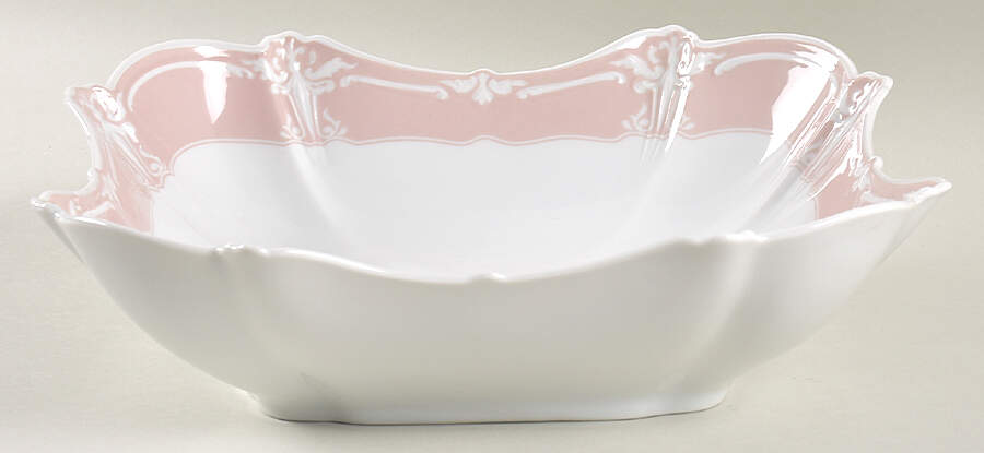 Rose (Pale Pink Color Band) 9" Square Vegetable Bowl by Tirschenreuth-1