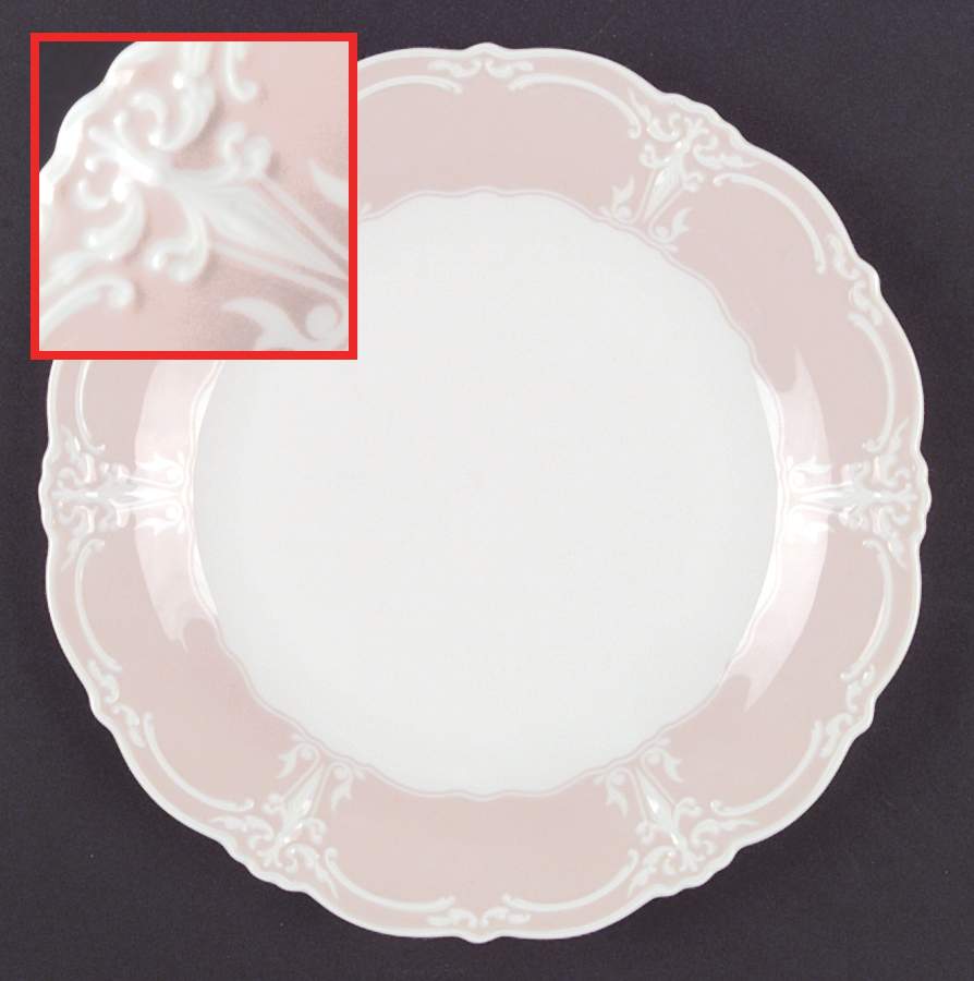 Rose (Pale Pink Color Band) Dinner Plate by Tirschenreuth-1
