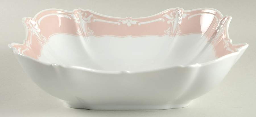 Rose (Pale Pink Color Band) 8" Square Vegetable Bowl by Tirschenreuth-1