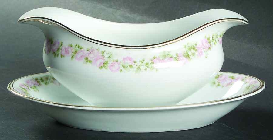 Rosedale Gravy Boat & Underplate by Tirschenreuth-1