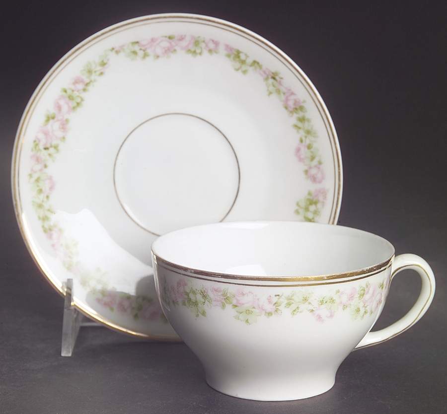 Rosedale Flat Cup & Saucer Set by Tirschenreuth-1